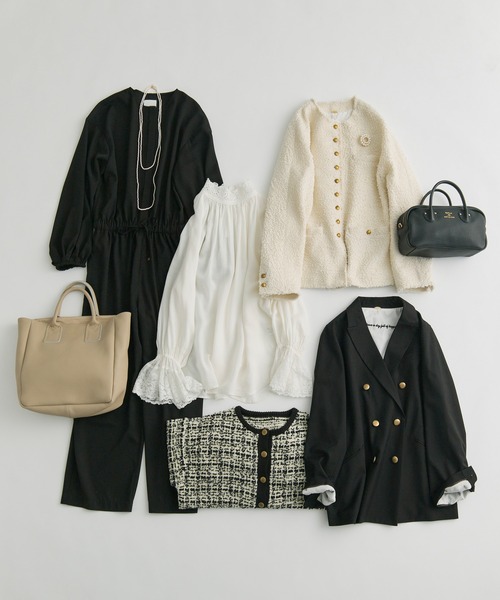 pual ce cin ジャケット ノーカラージャケット アソート ツイードノー