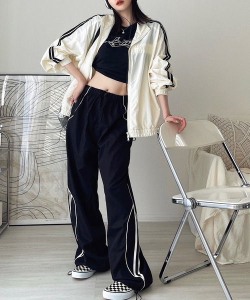 Ada. ブルゾン ジャンバー 「春先におすすめ」配色 2ライン Y2K ダブル