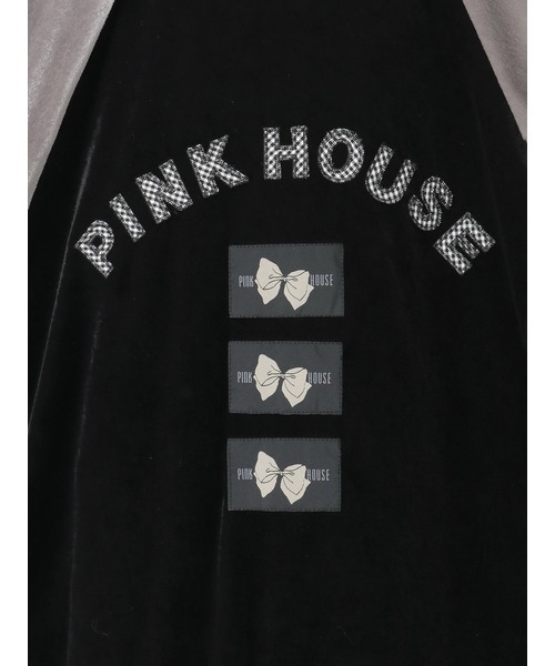 PINK HOUSE（ピンクハウス） スタジャン ハートワッペン使いベロア