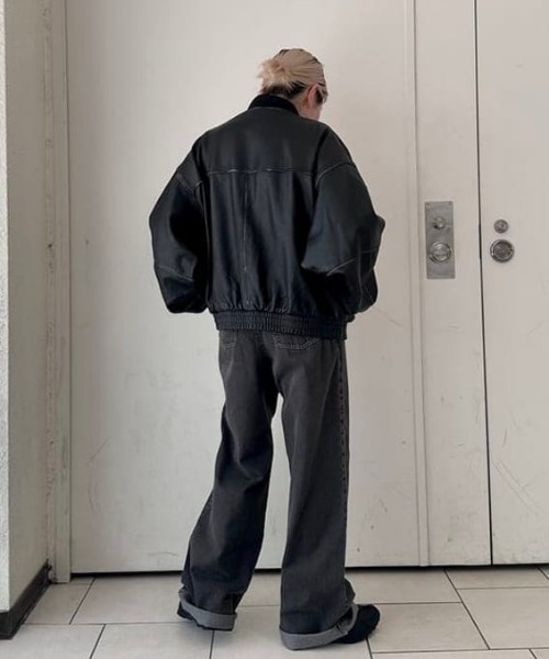 BEAMS（ビームス） 革ジャン ライダース ユーズド加工 レザー ショート