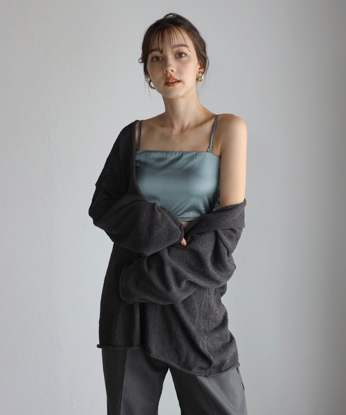 ENC キャミソール 2way satin bare top / 2wayサテンベアトップ