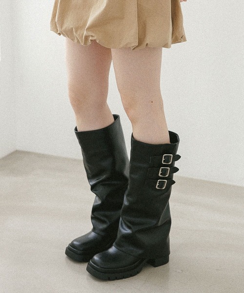 Heather（ヘザー） ブーツ ベルト付きカバーロングブーツ 581674