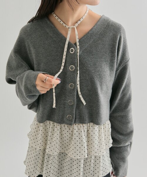 mystic（ミスティック） カーディガン 「5色展開」Vボタンカーディガン