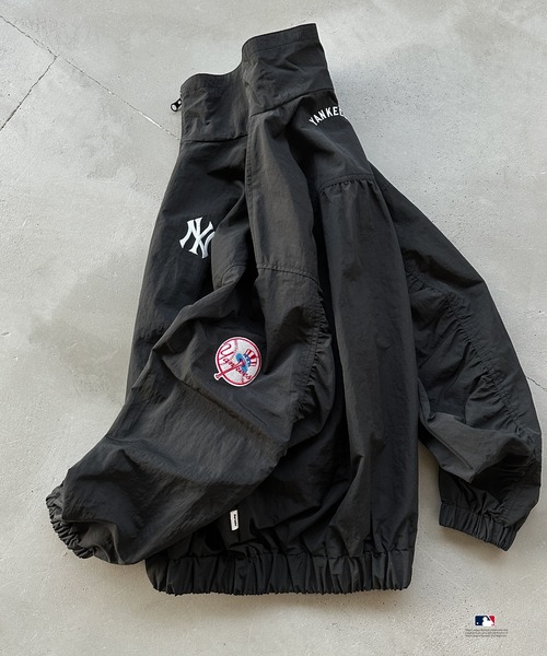 Perushu ブルゾン アウター × MLB スタンドネックナイロンブルゾン