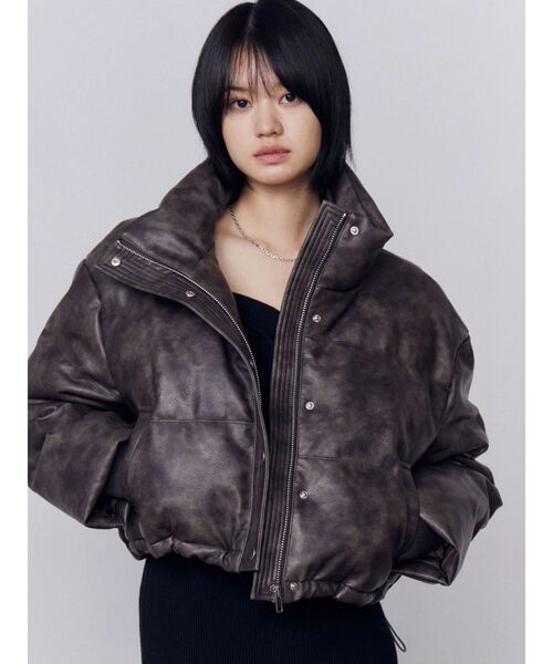 EMODA（エモダ） ダウンコート ダウンジャケット フェイクレザー