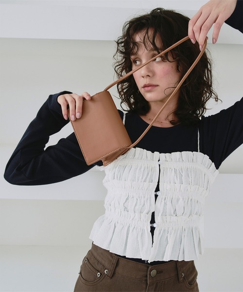 titivate（ティティベイト） キャミソール シャーリングフリルビスチェ