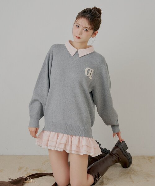 Chico（チコ） ワンピース 「マルチway」シャツレイヤードニット