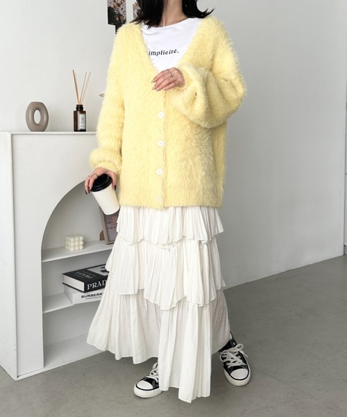 CLEA カーディガン シャギーニットカーディガン レディース : ZOZOTOWN