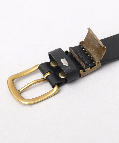 Lee（リー） ベルト 本革 ゴールドスクエアバックル レザーナロー