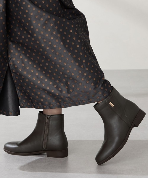 WA ORiental TRaffic ブーツ プチメタル フラット ショートブーツ