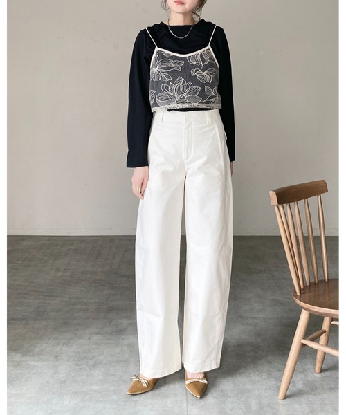 She's Closet キャミソール 花柄刺繍シアー ビスチェ チュール