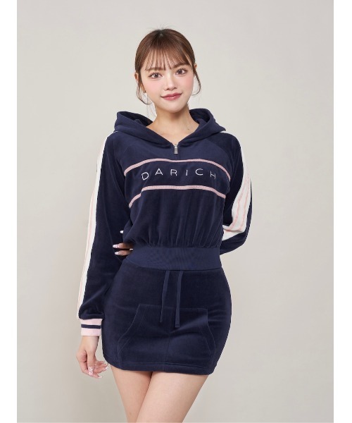 Darich（ダーリッチ） ラインベロアショートフーディ レディース