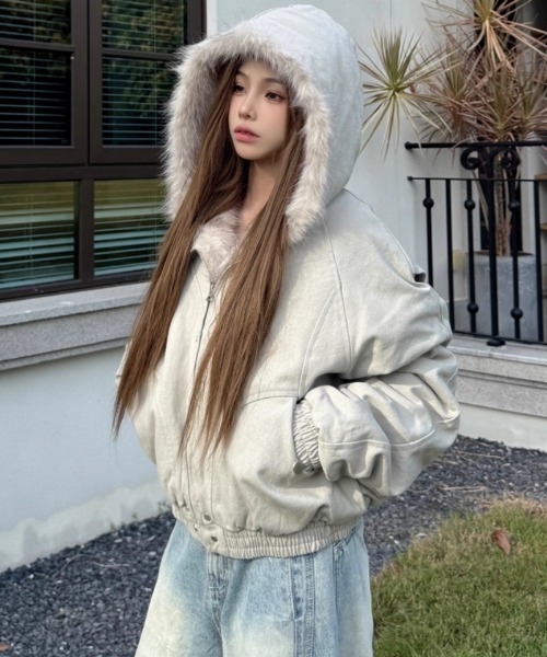 ダウンコート ダウンジャケット もこもこ裏フェイクファー エコダウン