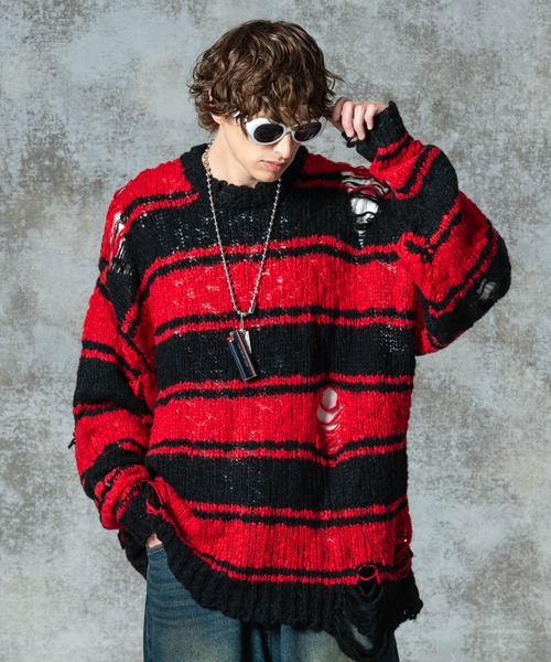 glamb（グラム） セーター ニット Damage Pullover Knit / ダメージ
