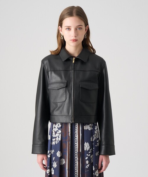 ANAYI（アナイ） レザージャケット ライダース ラムレザーステンカラー