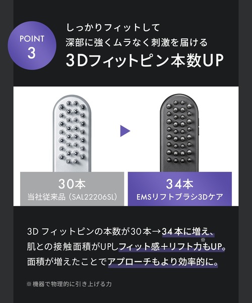 SALONIA（サロニア） EMSリフトブラシ 3Dケア SAL24305BK : ZOZOTOWN