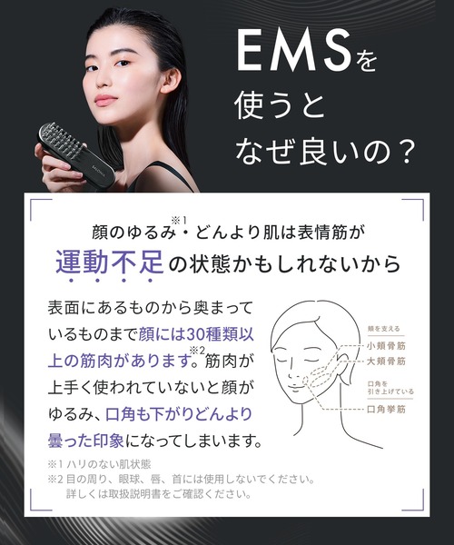 SALONIA（サロニア） EMSリフトブラシ 3Dケア SAL24305BK : ZOZOTOWN