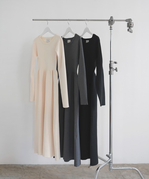 LIAN（リアン） ワンピース リブフレアニットワンピース : ZOZOTOWN