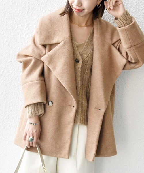 SHIPS any アウター any: スライバー ショート Pコート レディース