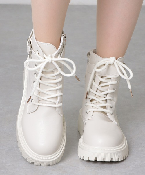 Lace Ladies（レースレディース） ブーツ レザー調 ベルト付き レース