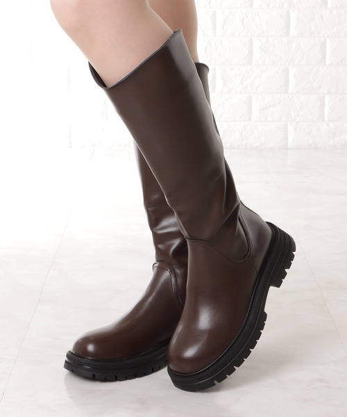 Lace Ladies（レースレディース） ブーツ レザー調ラウンドトゥ