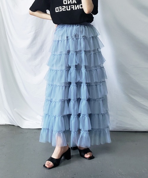 me+em select（ミームセレクト） スカート 「 21色展開 」チュール