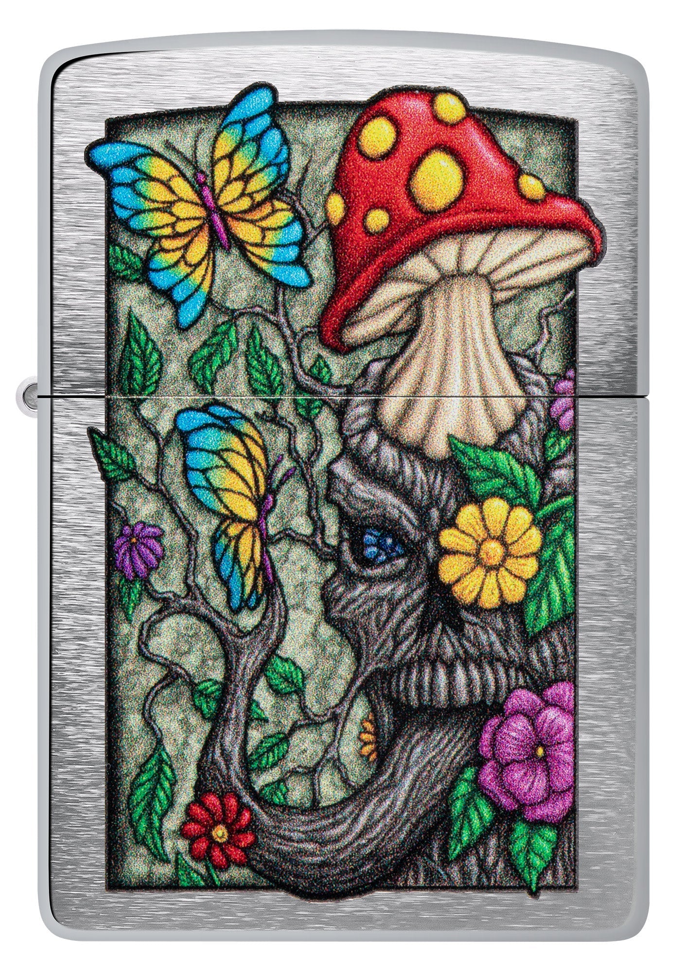 Zippo Freaky Nature Design Brushed Chrome Windproof Lighter