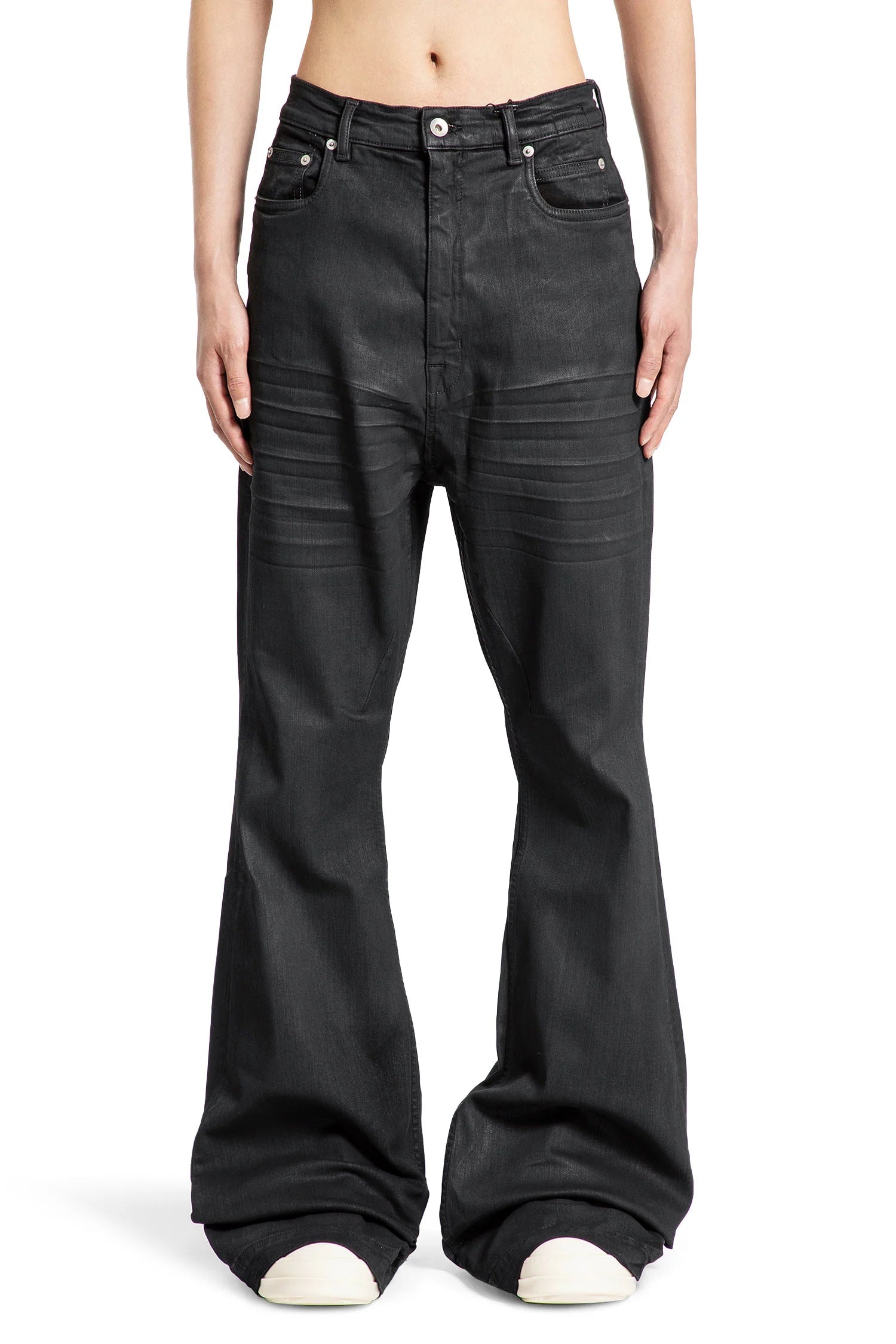 Rick Owens Waxed Bolan Boot Cut Jeans – Acroera