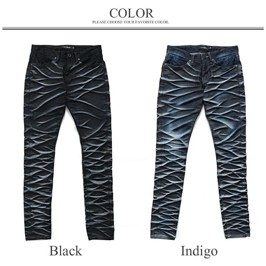 CIVARIZE【シヴァーライズ】パールバインダー立体加工スキニーデニム