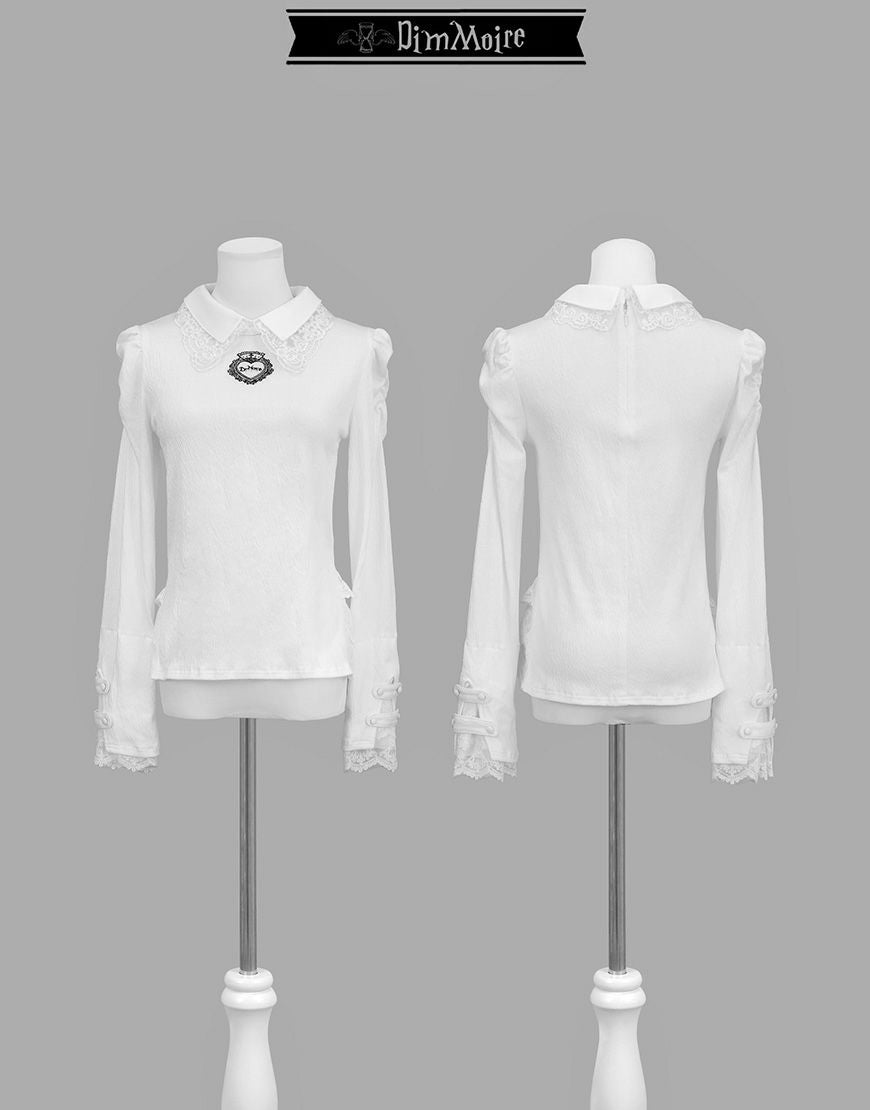 DimMoire【ディムモアール】おすましレース襟トップス/White