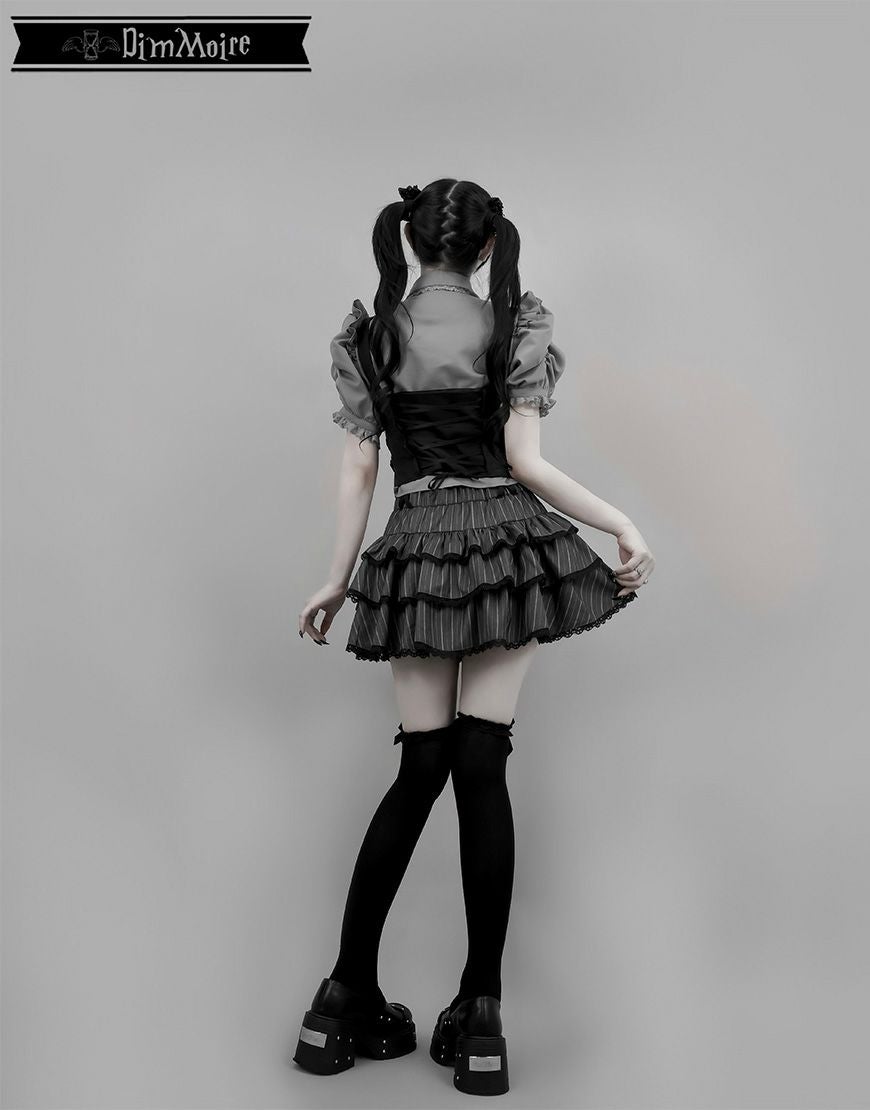 DimMoire【ディムモアール】DimMoire学園ブラウス+ジレset/Gray&Black