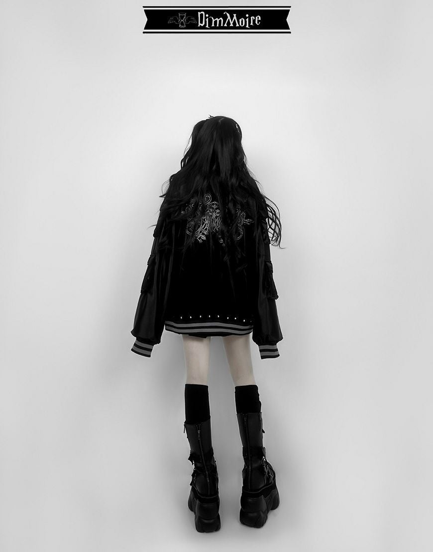 DimMoire【ディムモアール】Messy Bonesベロアスカジャン/Black