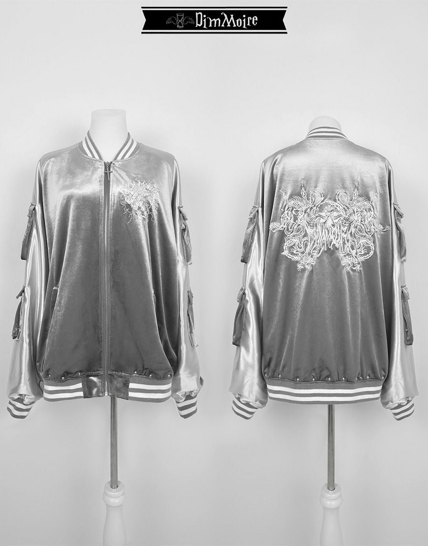 DimMoire【ディムモアール】Messy Bonesベロアスカジャン/Silver