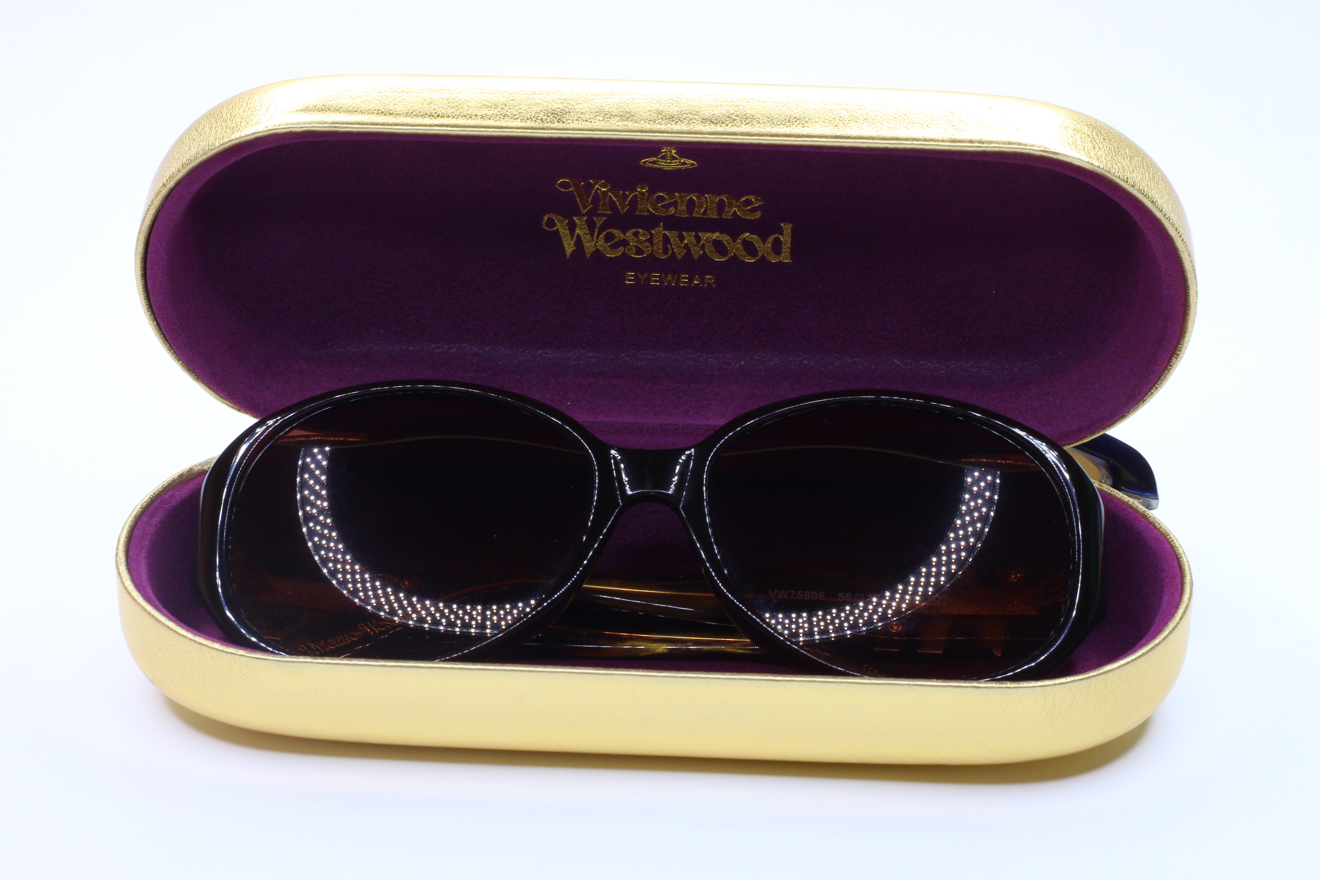 Vivienne Westwood VW75806 Brown Gold Luxury Italy Sunglasses -Wo