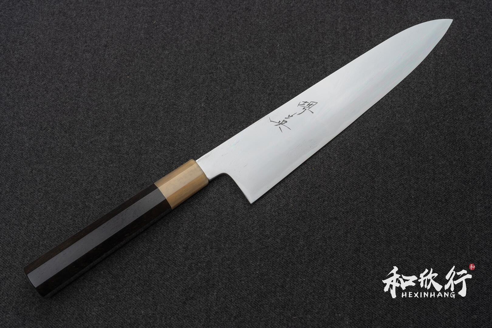 山本刃劍- 英Sakai Hide ｜白一鋼本霞鏡面和牛刀240mm