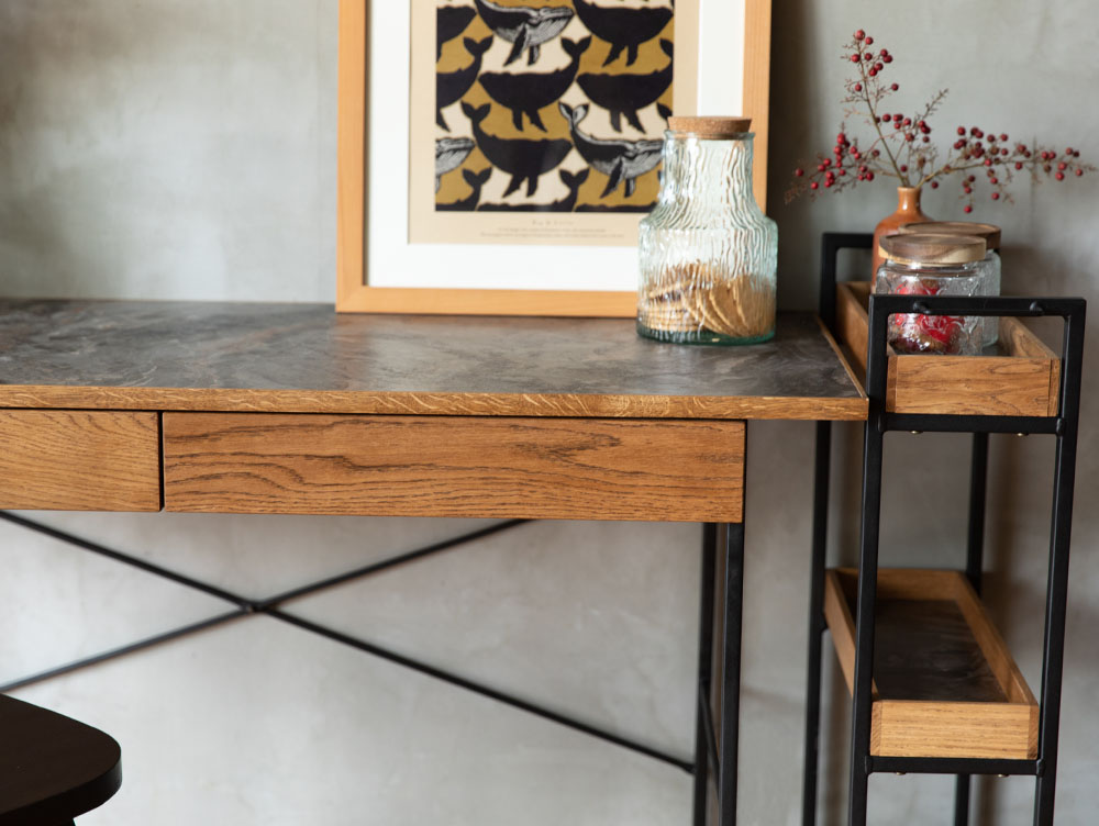 送料無料】ポル デスク 900 ワイド ユロップグレー - a.depeche