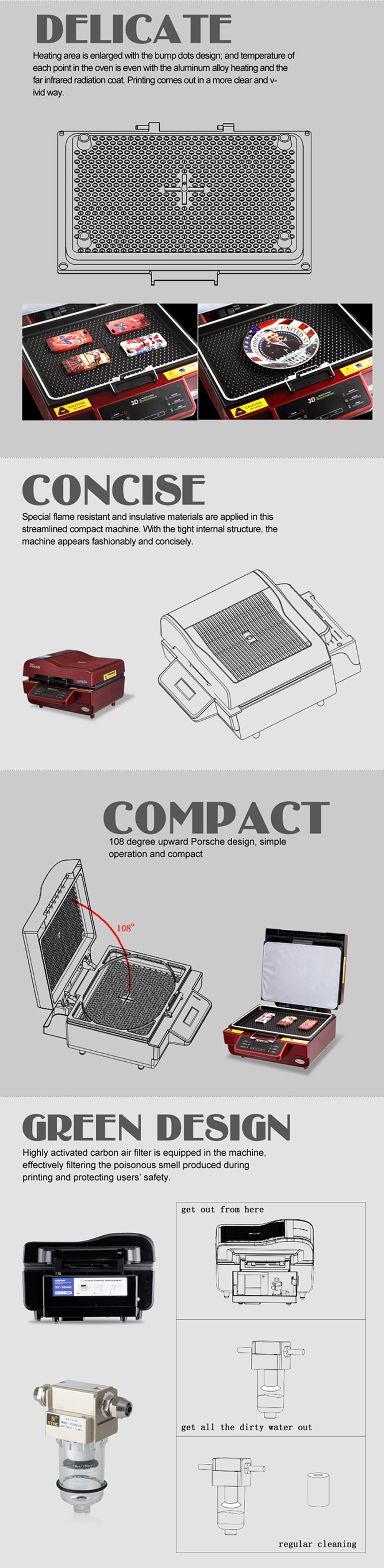 ST-3042 3D真空プレス機熱プレスプリンタ3D昇華熱プレス機ケースのマグ
