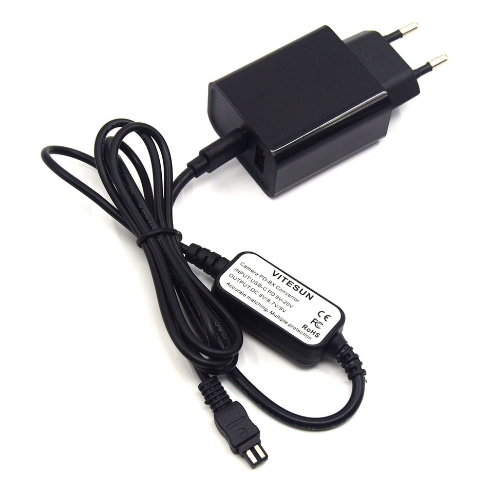 充電器とバッテリーアダプターケーブル,pd充電器,AC-L200,l200c,l200d