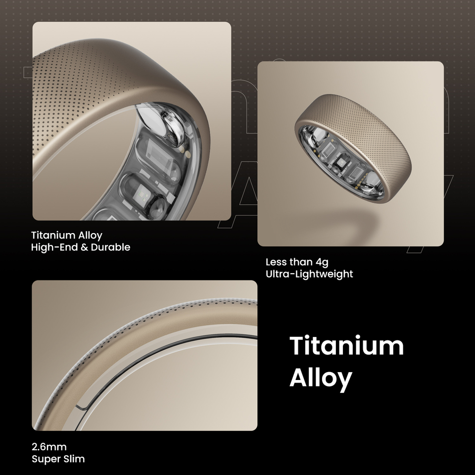 Amazfit Helio Ring 30m Freediving Support Stainless Steel & Mud