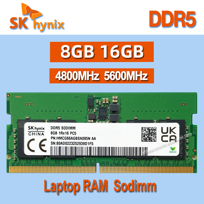 SK hynix RAM DDR5 8GB 16GB 4800MHz 5600MHz Laptopk Memory 1Rx16