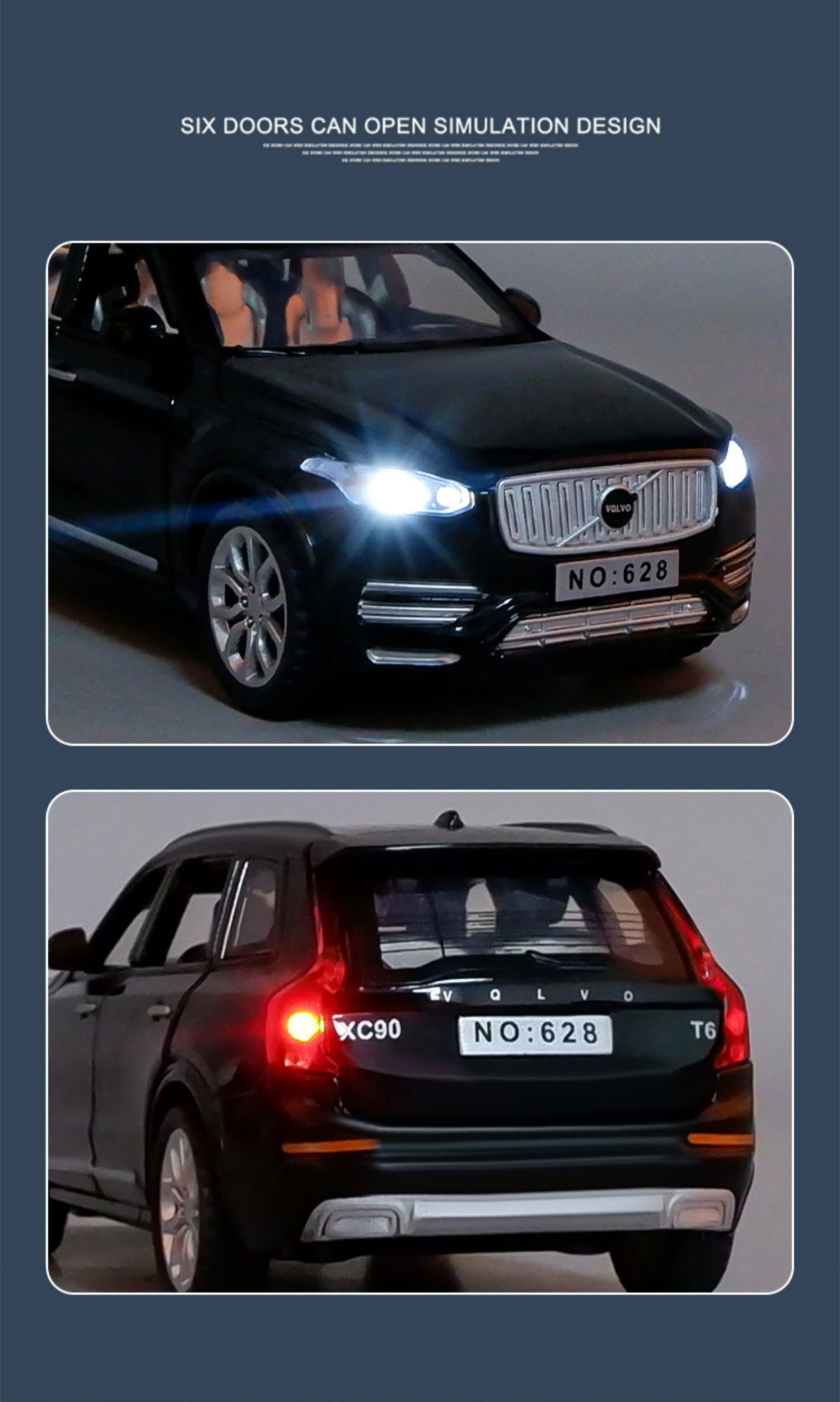 1:32 VOLVOS XC90 SUV Alloy Model Car Toy Diecast Sound Light Car