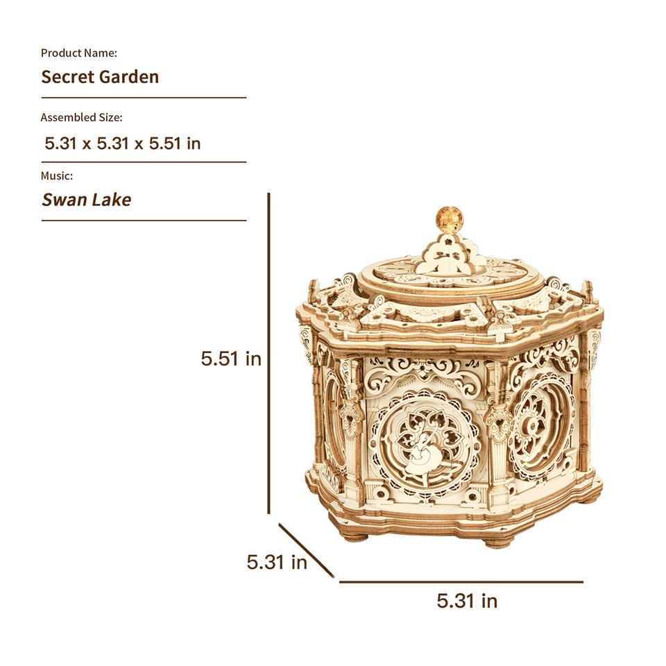 REUGE メカニカルミュージックボックス 花のインレイ REUGE メカニカル