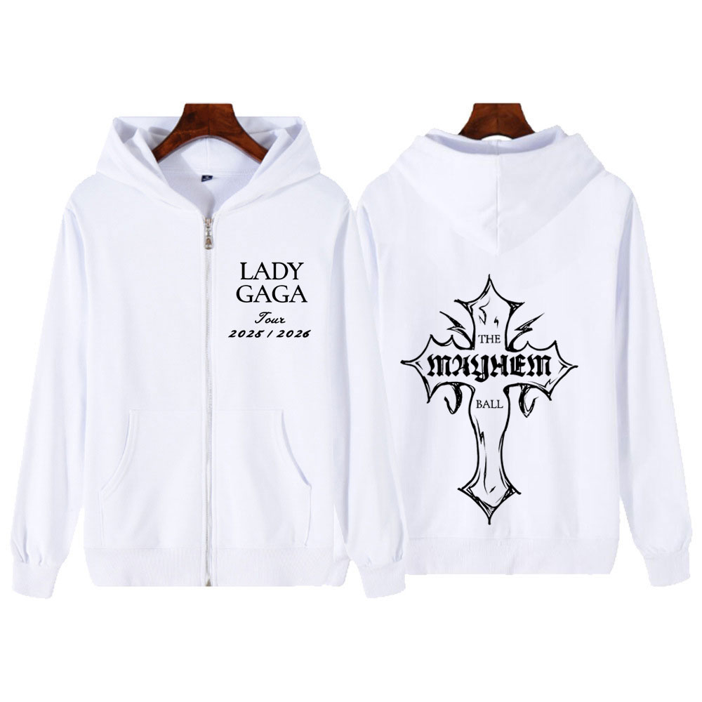 LADY GAGA MAYHEMグレー フリースパーカー M Amazon | 公式レディー