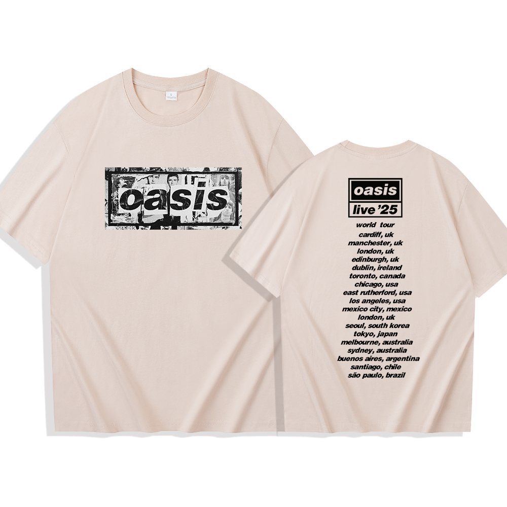 Oasis Reunion Tour 2025 T-shirt Harajuku O-neck Oasis Live 25 Tour