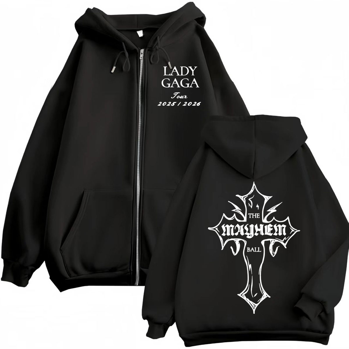 Lady Gaga The Mayhem Ball Tour 2025 Zipper Hoodie Men Women High