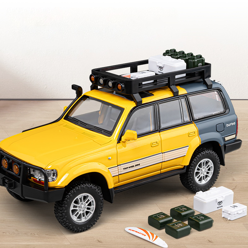 1:24 Toyota Land Cruiser LC80 SUV Alloy Diecast Model Sound And