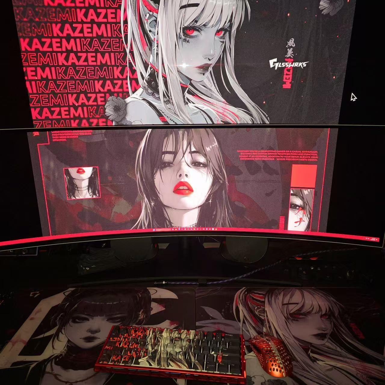 GLSSWRKS Akari Kamzei Hana glass pads e-sports FPS tempered glass