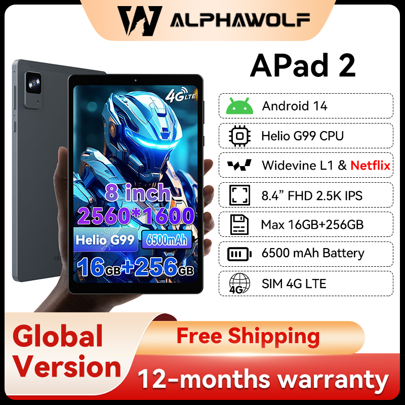 Alphawolf APad2 Tablet 8 inch 16+256GB 2560*1600 2.5K FHD G99 CPU