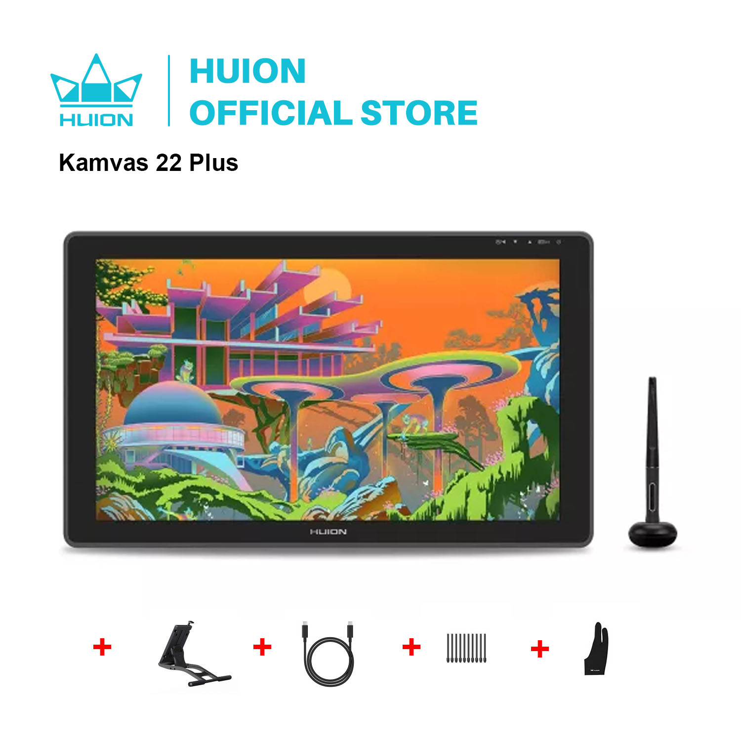 HUION Kamvas 22 Plus Graphic Pen Display Digital Art Painting