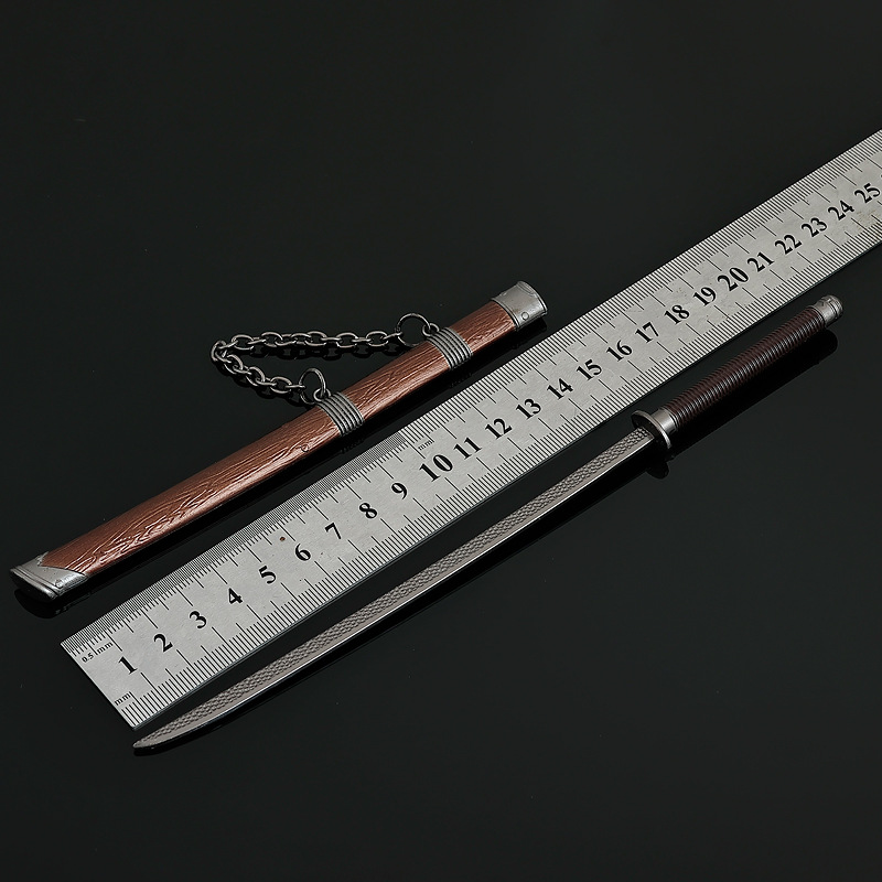 22cm Ancient Chinese Cold Listen Wind Knife Metal Weapon Model